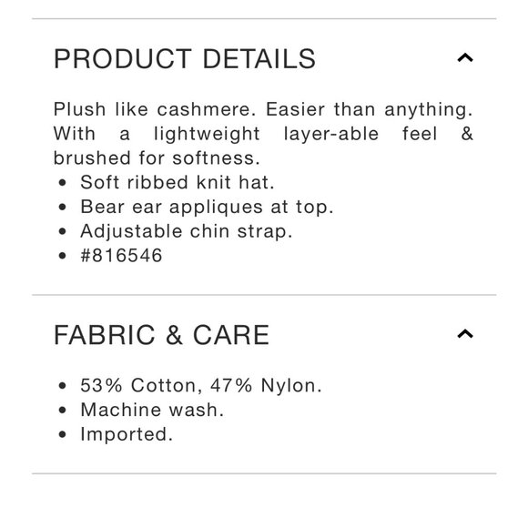 Gap Toddler NWT CashSoft Bear Hat knit baby hat small medium 2T 3T - Picture 7 of 7